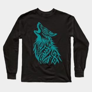 Mystic Tribal Wolf Long Sleeve T-Shirt